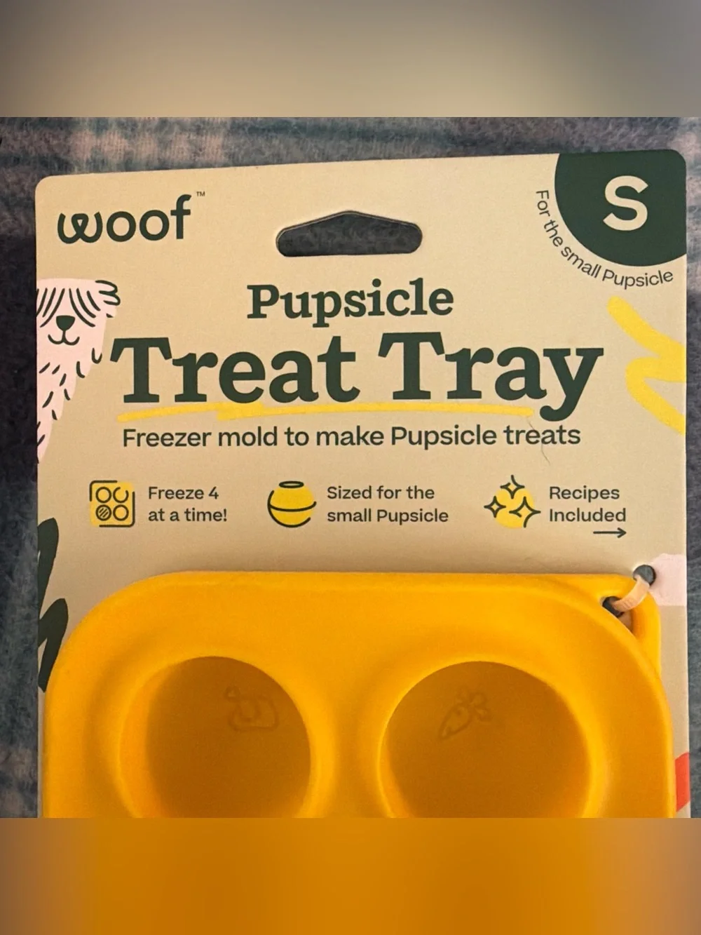 Woof Pupsicle Treat Tray Small Freezer Mold for Refills Low Mess Dog Treat